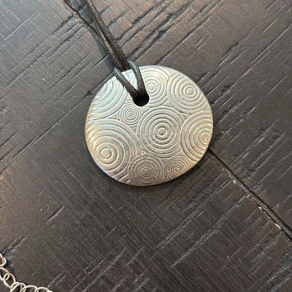 Lia Sophia Silver Medallion Leather Necklace - Picture 3 of 7